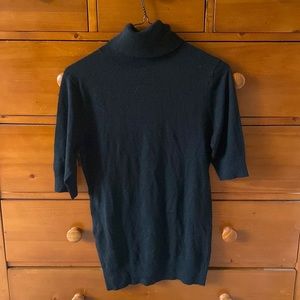 Ann Taylor Black Short-Sleeved Turtle Neck Top - Small (NWT)